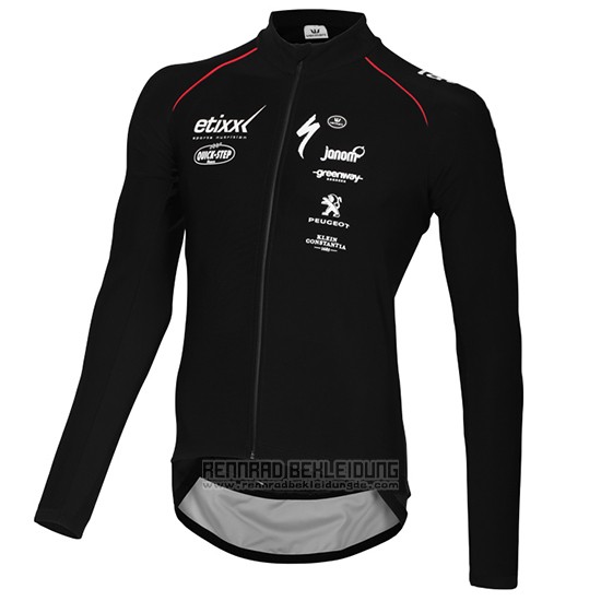 2015 Fahrradbekleidung Ettix Quick Step Shwarz Trikot Langarm und Tragerhose